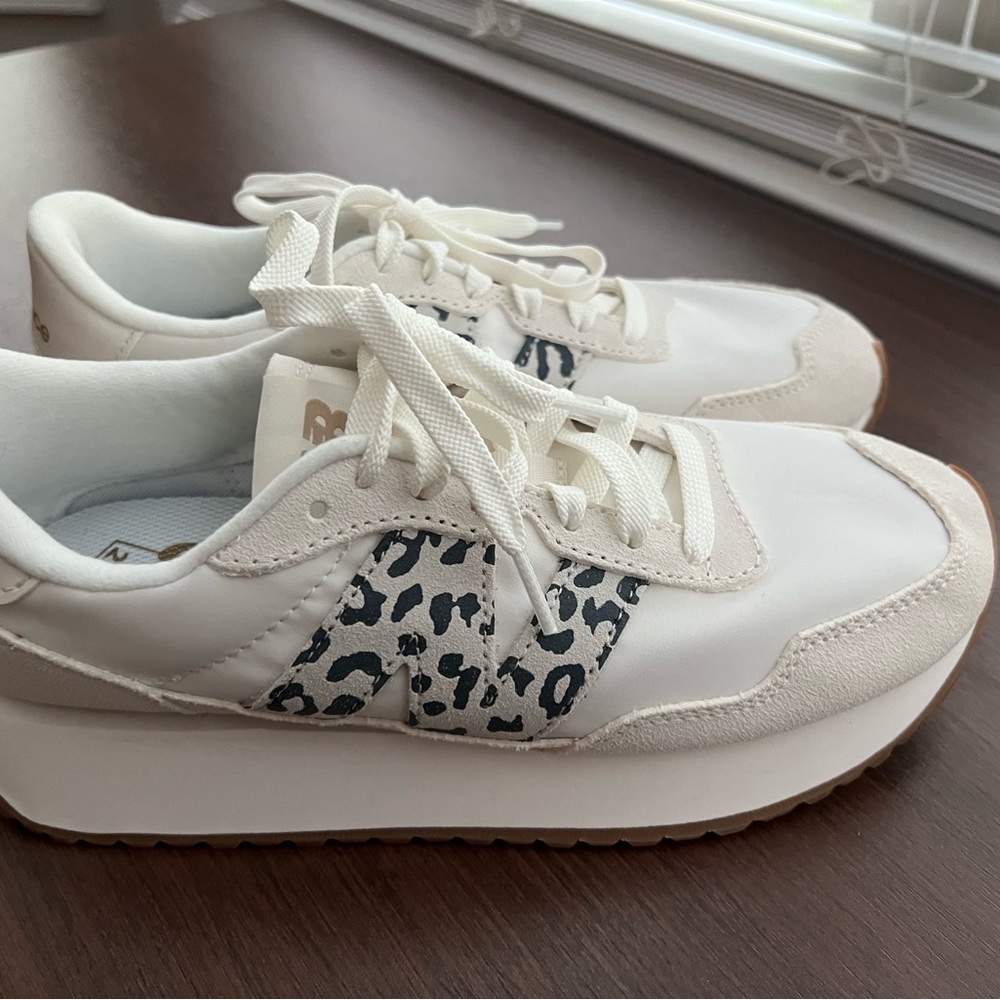 New Balance 237 white and leopard sneakers - new without tags